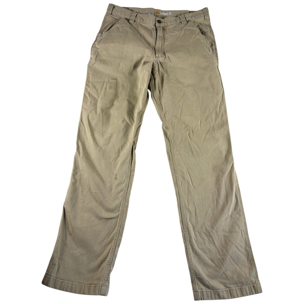 Carhartt Carpenter Pants Mens 36x36 Khaki Tan Relaxed Fit Rugged Workwear Casual